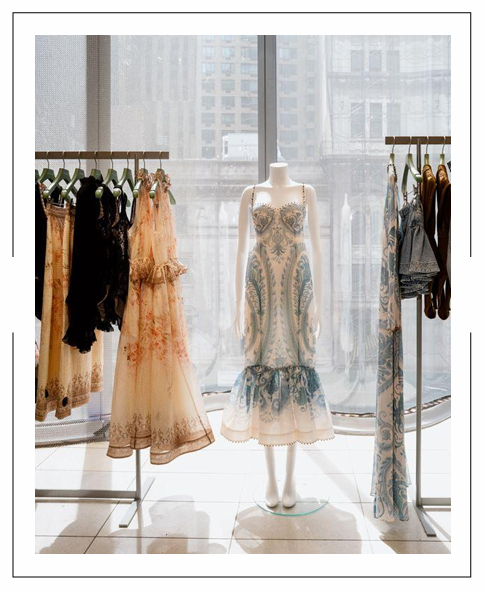 Designer fashion arranged for the Nordstrom Designer Showcase